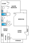 Columbine West Two Bedroom Two Bathroom Floor Plan Columbine West Two Bedroom Two Bathroom Floor Plan